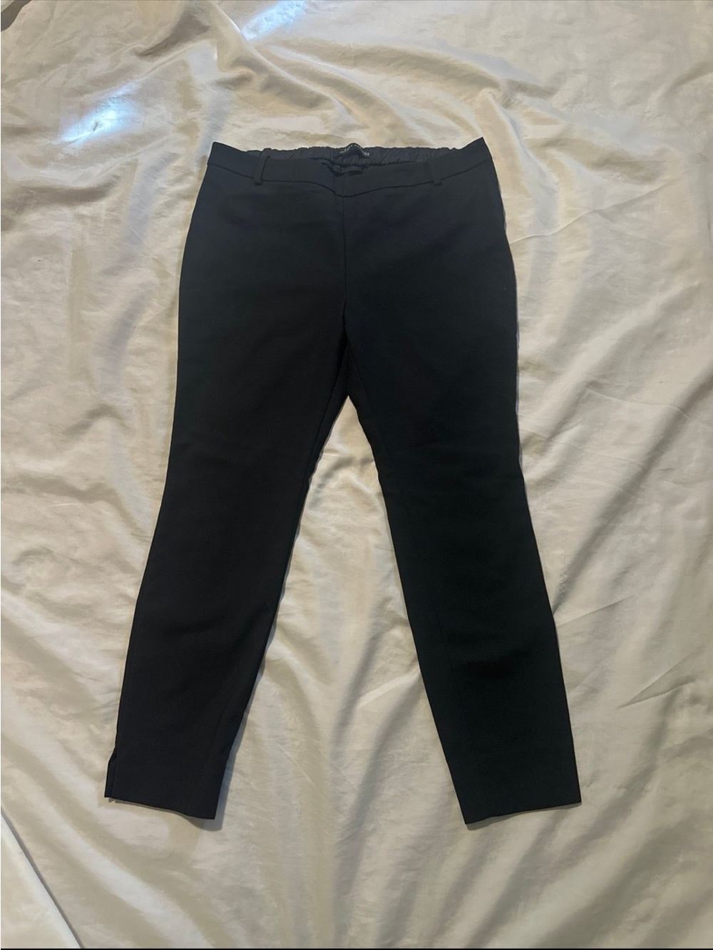 Zara Woman Black Ankle Length Side Zip Pants XL